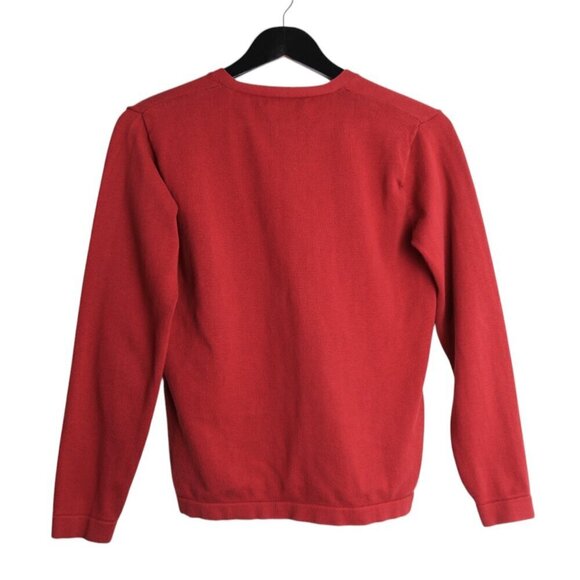 Vintage Y2K Outline Petite Vibrant Red Button Down Cardigan Size Small - Picture 3 of 5